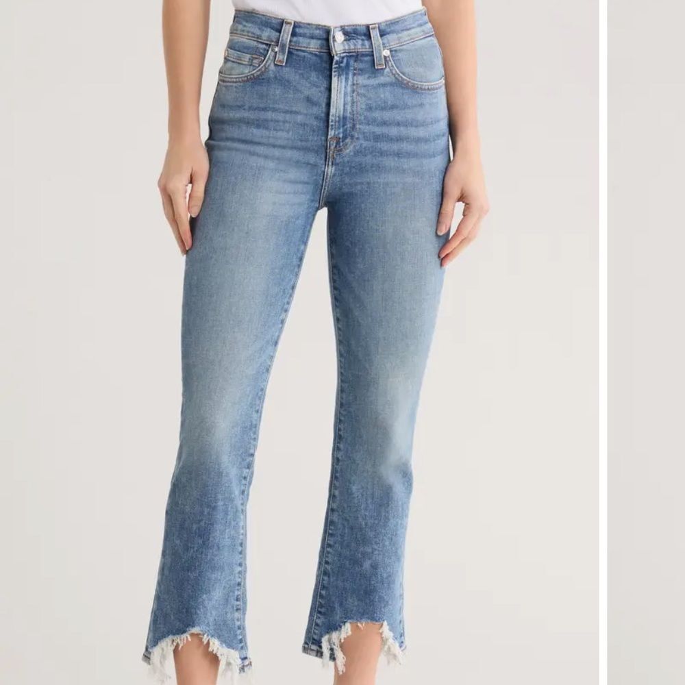 7 For All Mankind High Waist Slim Kick Light Wash Blue Jeans Cotton Size 26